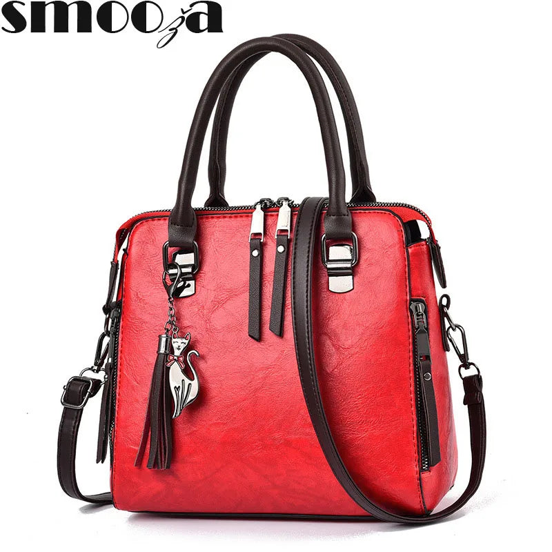 Vintage Tote High Leather Shoulder Bag Ladies Travel Top-hand Bags