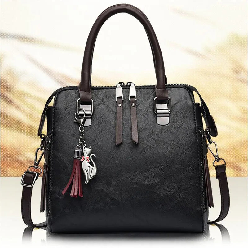 Vintage Tote High Leather Shoulder Bag Ladies Travel Top-hand Bags