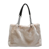 Vintage Winter Women Plush Handbags Bag Causal Women Totes Big Capacity