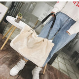 Vintage Winter Women Plush Handbags Bag Causal Women Totes Big Capacity