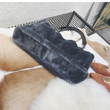Vintage Winter Women Plush Handbags Bag Causal Women Totes Big Capacity