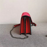 Retro Matte Patchwork Crossbody Bag with Chain Strap