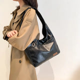Retro Soft Leather Shoulder Bag Female Large Capacity Tote Bag Handbag Purse