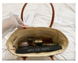 Straw Bucket Bag for Women Summer Weave Beach Basket Top Handle Handbags