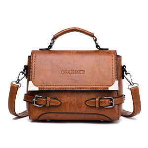 Vintage Leather Top-handle Bags Women Handbags Purse Shoulder Bag