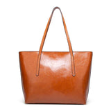 Vintage Oil Wax Leather Handbags For Women High Capcaity Shoulder Bags