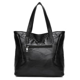 Winter Solid Sheepskin Retro Ladies Leather Large Capacity Handbags