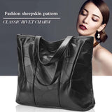 Winter Solid Sheepskin Retro Ladies Leather Large Capacity Handbags