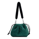 Winter Faux Fur Women Tote Bag Large Handbag Bucket Shoulder Bag