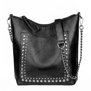 Rivet Tote Bag Chain Shoulder Bag Retro Women's Shoulder Bag