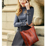 Rivet Tote Bag Chain Shoulder Bag Retro Women's Shoulder Bag