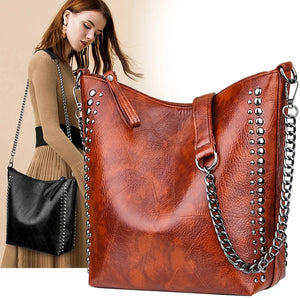 Rivet Tote Bag Chain Shoulder Bag Retro Women's Shoulder Bag