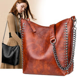 Rivet Tote Bag Chain Shoulder Bag Retro Women's Shoulder Bag
