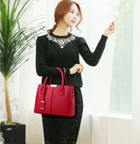 Women Large Tote Bag Square PU Leather Shoulder Bag