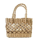Women Hollow Out Beach Bag Straw Handbag Casual Shoulder Bolsa