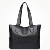 Leather Tote Bag Embossed Retro Style Large Purse Shoulder Handbag