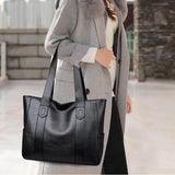 Leather Tote Bag Embossed Retro Style Large Purse Shoulder Handbag