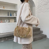 Plush One-Shoulder Messenger Bag Chain Handbag