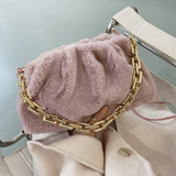 Plush One-Shoulder Messenger Bag Chain Handbag
