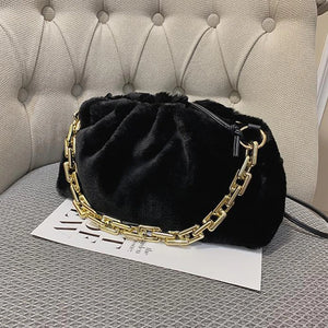 Plush One-Shoulder Messenger Bag Chain Handbag