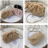 Plush One-Shoulder Messenger Bag Chain Handbag