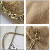Plush One-Shoulder Messenger Bag Chain Handbag