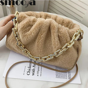 Plush One-Shoulder Messenger Bag Chain Handbag