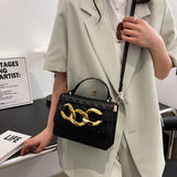 Thick Chains Plaid Shoulder Bag Casual Crossbody Bag