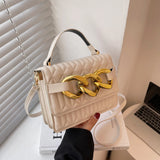 Thick Chains Plaid Shoulder Bag Casual Crossbody Bag