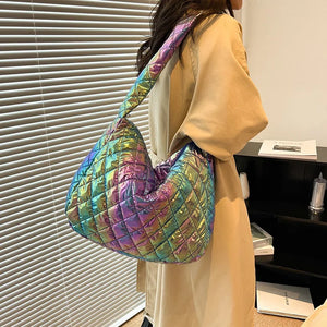 Women Winter Handbag Purses Space Pad Cotton Crossbody Bag Female