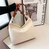 Canvas Casual Solid Women's Tote Bag Large Capacity Handbag