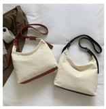 Canvas Casual Solid Women's Tote Bag Large Capacity Handbag