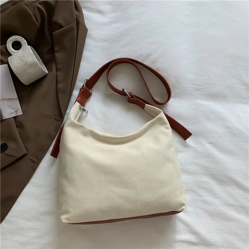 Canvas Casual Solid Women's Tote Bag Large Capacity Handbag