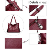 Soft PU Leather Women's Shoulder Bag Crossbody Top-Handle Bolsa