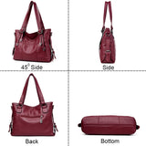 Soft PU Leather Women's Shoulder Bag Crossbody Top-Handle Bolsa