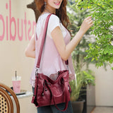 Soft PU Leather Women's Shoulder Bag Crossbody Top-Handle Bolsa