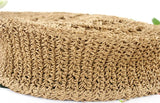 Womens Straw Hand-woven Round Shoulder Bag Bohemian Summer Straw Beach Bag