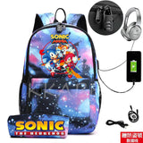 Canvas Anti-Theft USB Charge Backpack for Boys Girls Men Women