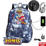 Canvas Anti-Theft USB Charge Backpack for Boys Girls Men Women