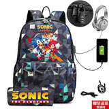 Canvas Anti-Theft USB Charge Backpack for Boys Girls Men Women