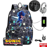 Canvas Backpack Teenager Boys Girls USB Charge School Bag Mochila Gift