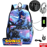 Canvas Backpack Teenager Boys Girls USB Charge School Bag Mochila Gift