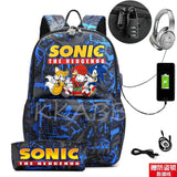 Canvas Backpack Teenager Boys Girls USB Charge School Bag Mochila Gift