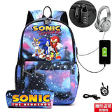 Canvas Laptop Backpack USB Waterproof Rucksack