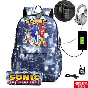 Canvas Laptop Backpack USB Waterproof Rucksack