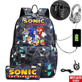 Canvas Laptop Backpack USB Waterproof Rucksack