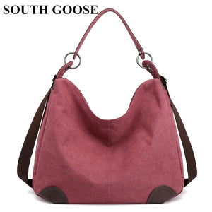 Women Canvas Bags High Female Handbags Solid Crossbody Bags