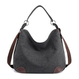 Women Canvas Bags High Female Handbags Solid Crossbody Bags