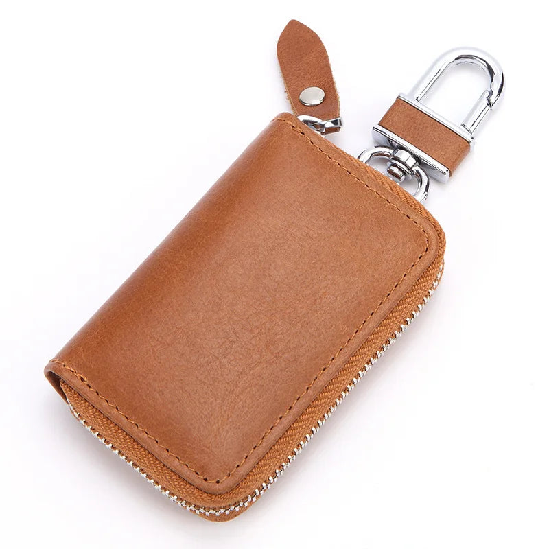 Leather Retro Car Key Holder Multifunctional Key Case Women Key Wallet