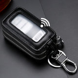 Double Zipper Leather Key Wallet Men & Women